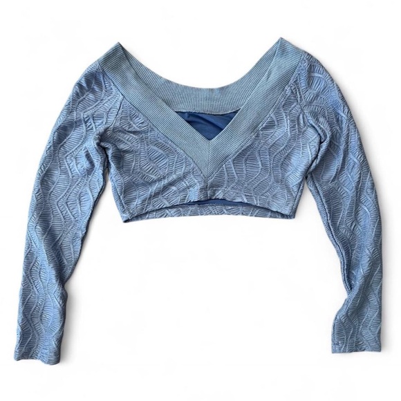 Free People Oakley Top Denim Grey Medium - Picture 2 of 8